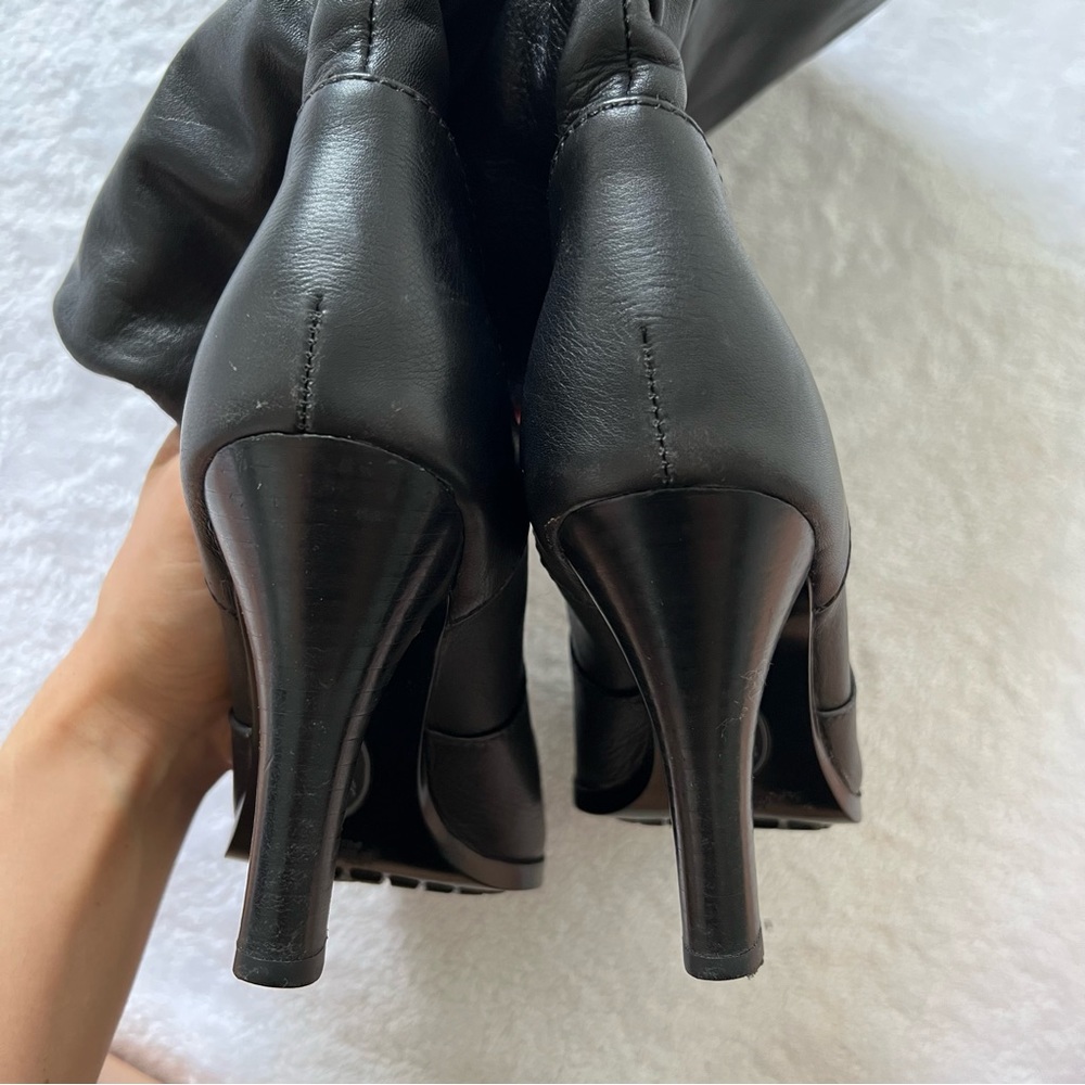 Sofft Black Leather Knee-High Heeled Boots - Picture 8 of 8